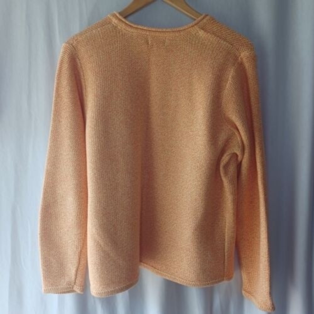 L.L.Bean Cardigan sweater Woman's size Large peach